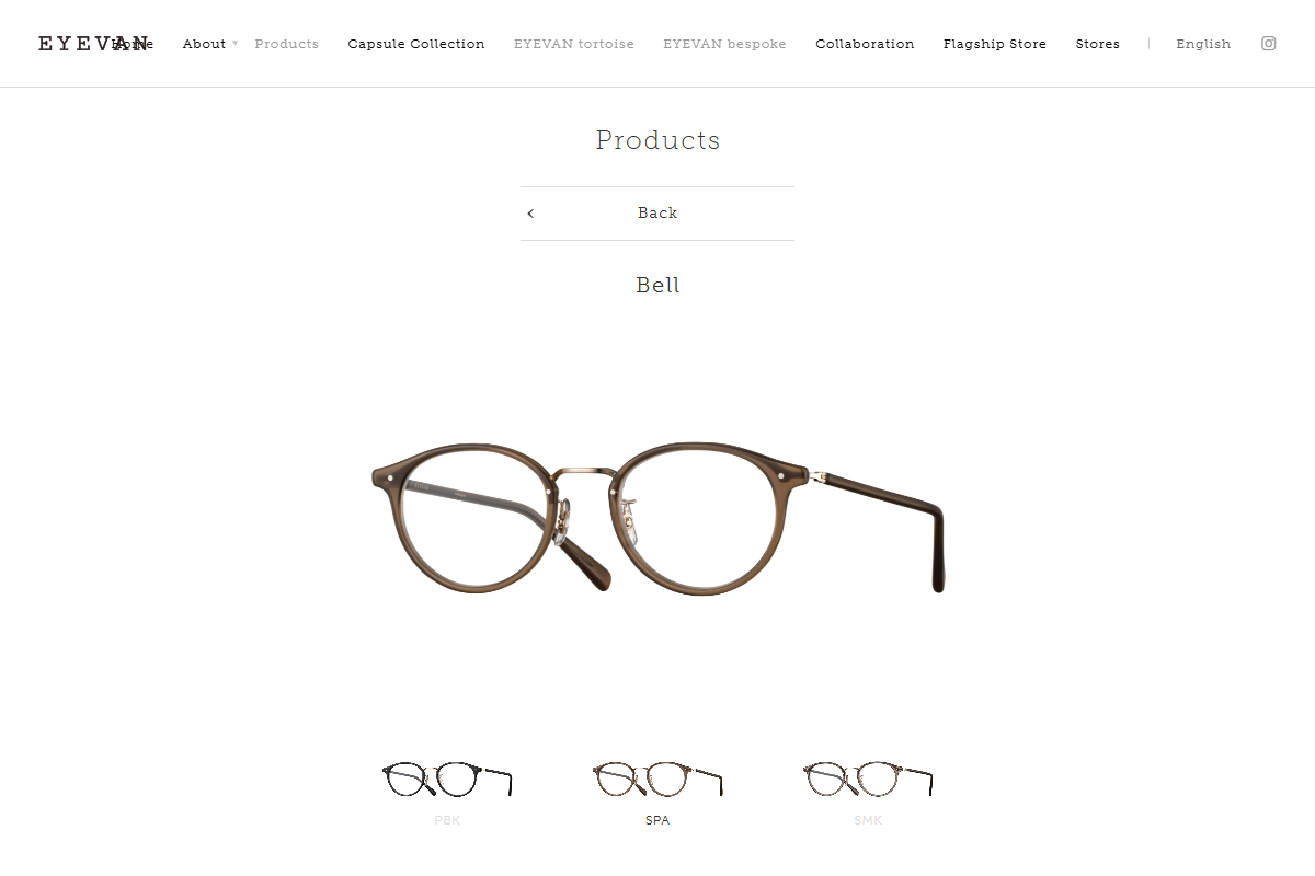 「Collection: Bell | EYEVAN」 （スクリーンショット）